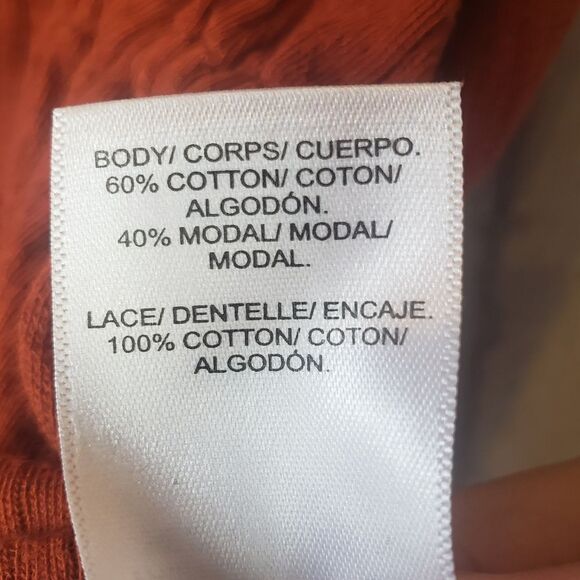 LUCKY BRAND Rust Square Neckline Top Medium - Picture 5 of 6